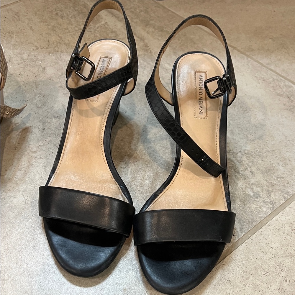 Antonio Melani Black Heeled Sandals